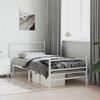 Metal Bed Frame with Headboard and Footboard White 100 x 200 cm