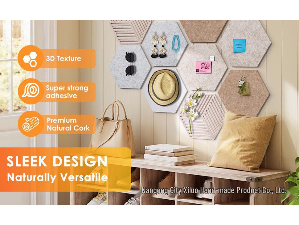 Hexagonal Soundproof Self-Adhesive Wall Panel – Noise Reduction Polyester Fiber Felt Board