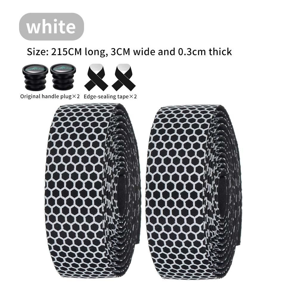 Road Bike Silicone Handlebar Tape, Honeycomb Texture Sweat-Absorbent Non-Slip Breathable Wrap for Drop Bar, Cycling Accessories