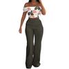 1116 Europäische und amerikanische Damenbekleidung, kurzes bedrucktes Top, zweiteiliges Set mit hoher Taille, Hosen mit weitem Bein, Damen-Freizeitanzug 661