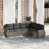 Vidaxl 6-Cz. Set di Mobili da Giardino con Cuscini, Grigio, Polyrattan