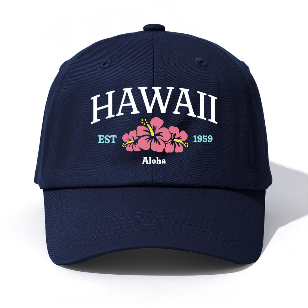 1pc HAWAII Print  Baseball Cap for Adults  Minimalist Retro Style Casual Soft Adjustable Dad Hat Perfect As Gift