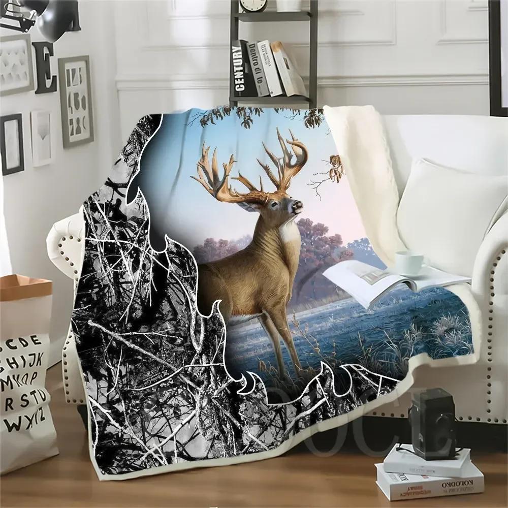 Coperta Ispessita Caccia al Cinghiale Maiale Stampata Coperte da Lancio per Letti Peluche Soffice Adolescente Decorazione Casa Biancheria da Letto Piumino per Adulti