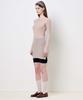 Plack Woman String Detail Layered Dress Beige