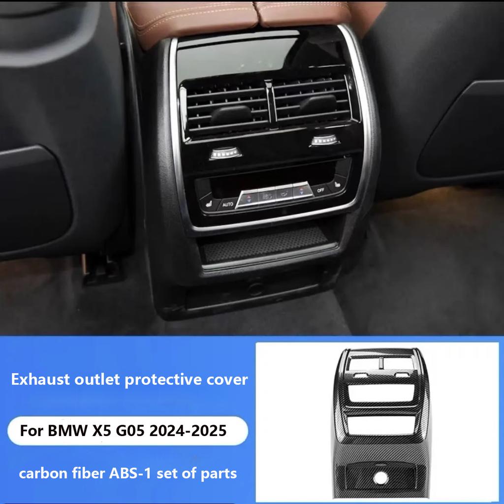 ASB Fibre de carbone Pour BMW X5 G05 X6 G06 - Couvercle de décoration de sortie d'aération arrière Cadre USB Accessoires Auto