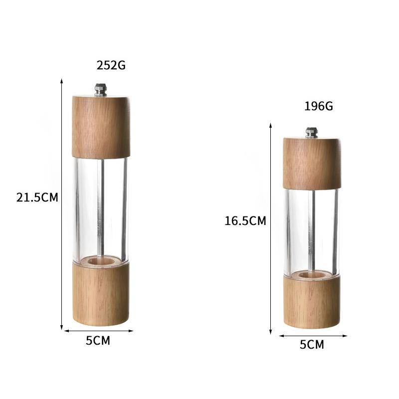 1pcs Pepper Grinder Transparent Salt and Pepper Mill Salt Grinding Ceramic Core Multipurpose Cruet Kitchen Tools