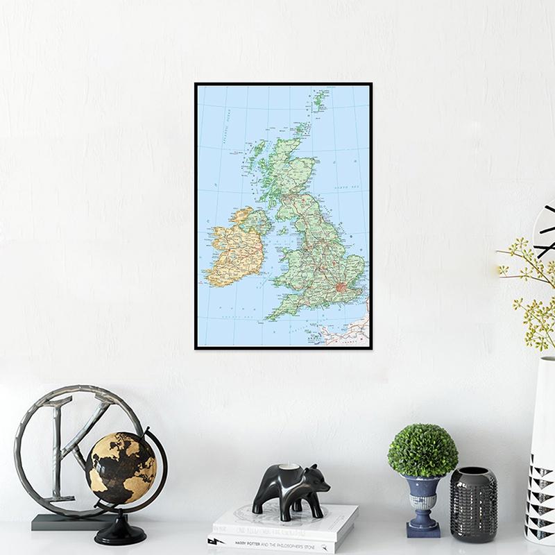 Wall Decor for Classroom,Office,Travel,Gift for Geography Enthusiasts,Graduation,Chinese Map UK Map Posters Gifts
