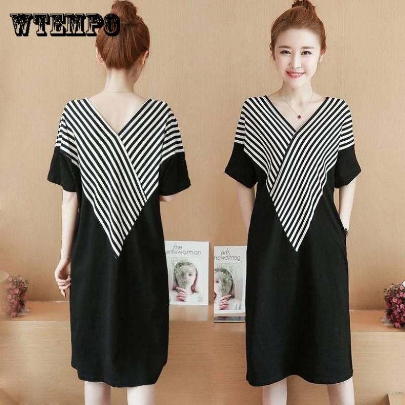 Plus Size Letters Printed Mid-Calf Dress Vestidos Casual Irregular Loose Dress Women Autumn Dresses