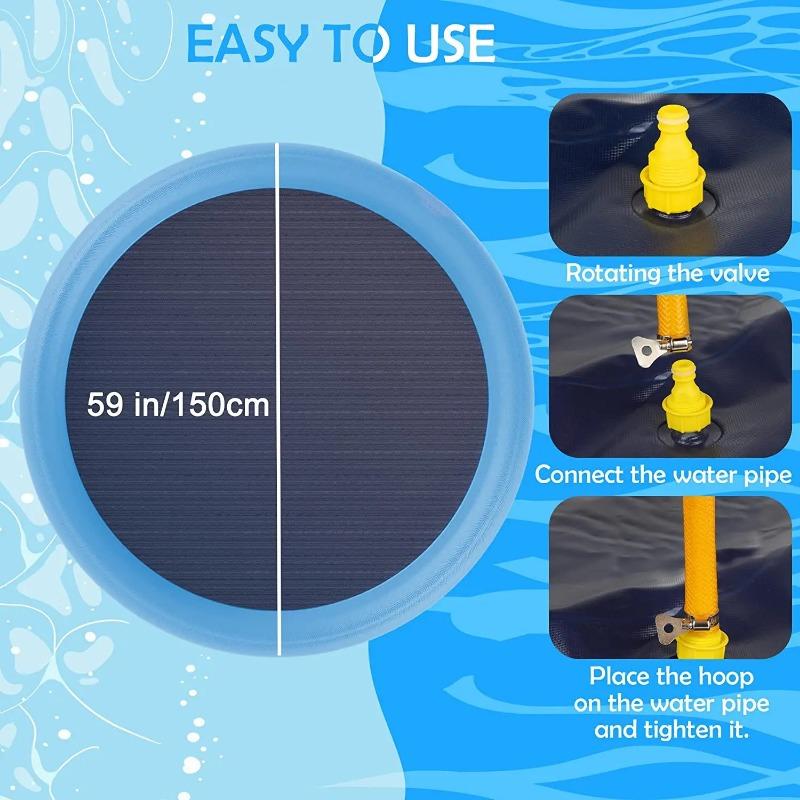 Summer Outdoor Water Toy Kid Dog Anti-Slip Splash Pad Thick Sprinkler Pool Backyard Fountain Play Mat Children Gift Play Supplie