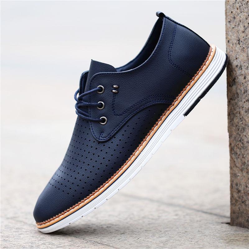 Men's Summer Soft Leather Korean Style Casual Breathable Flats