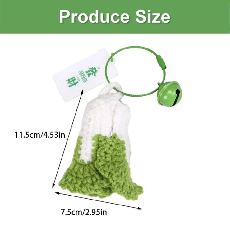 Realistic Yarn Garlic/Cabbage/Scallion/Chili Keychain Vegetable Pendant Keyring Creative Accessory for Keys Or Bags