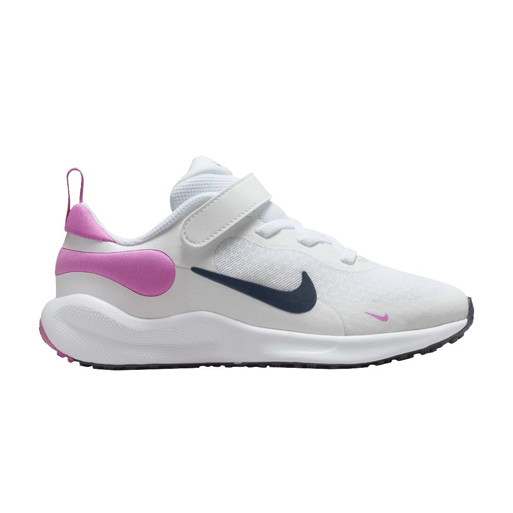 Nike Revolution 7 PS  White Playful Pink Navy  FB7690-103