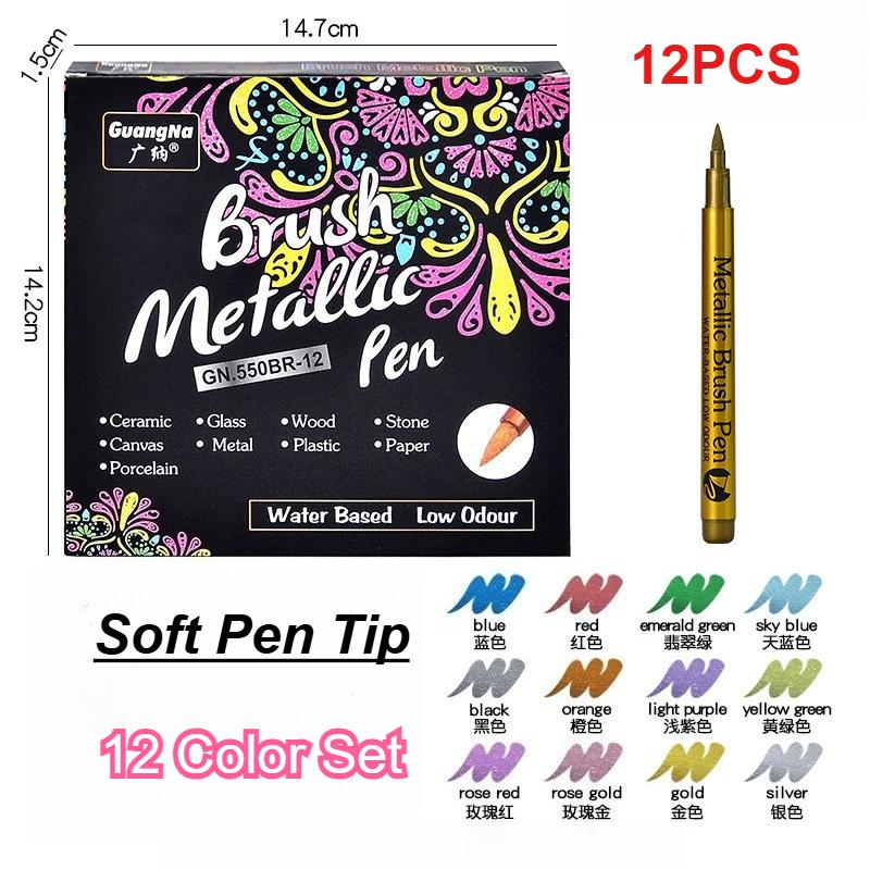 12 Pack DIY Metal Waterproof Permanent Paint Marker Pensb Craftwork Resin Mold Pen Art Painting Supplies For Easter Decoration