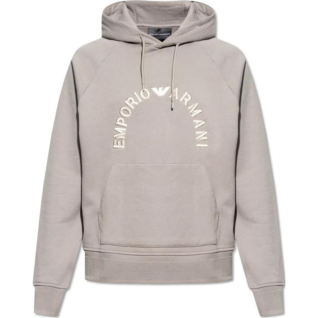 Emporio Armani logo-embroidered cotton hoodie 6R1ME9-1JWPZ-06F6