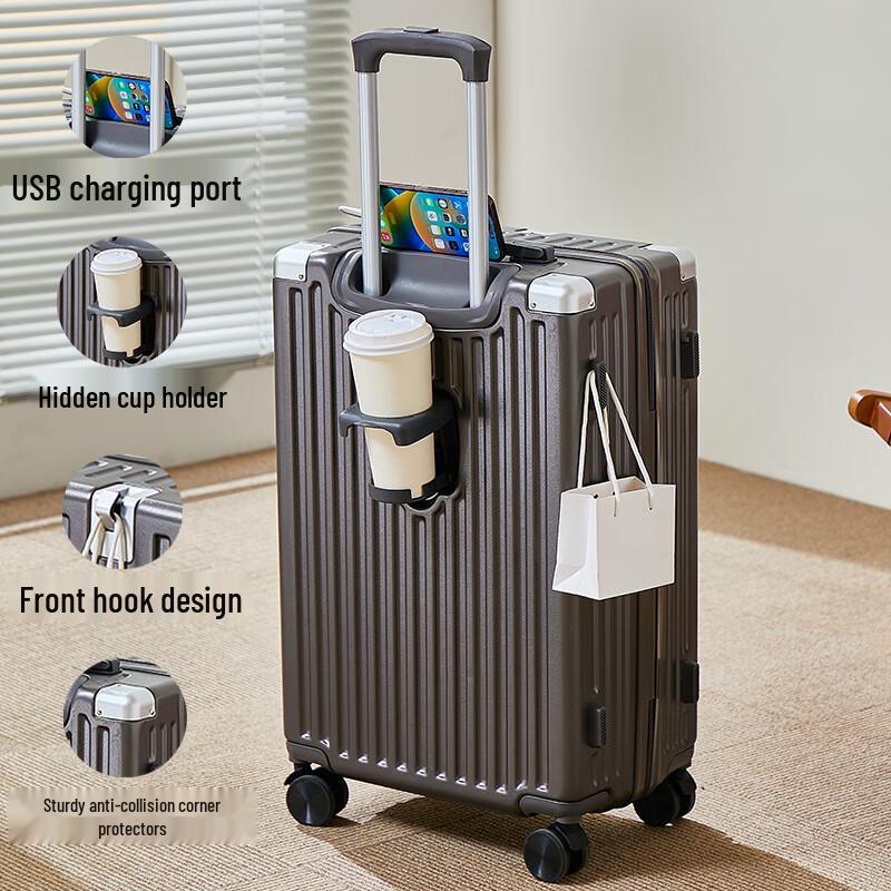 Yuzhan Multi-functional Portable Zipper Trolley Suitcase 20 inch