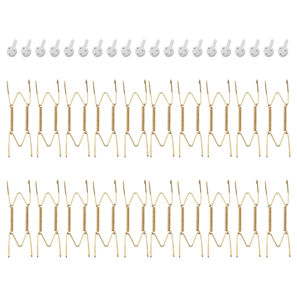 M-Moderne - 20 Pièces 6 Pouces Supports de Plaque Invisibles Supports de Plaque Muraux Supports de Plaque en Fil de Laiton Avec 20 Pièces Crochets Muraux