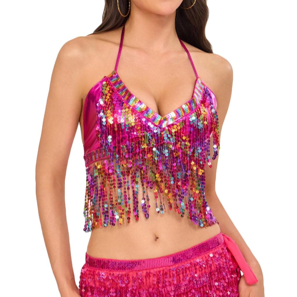 Women's Bra Tassel Sequin Performance Costume Performance Costume