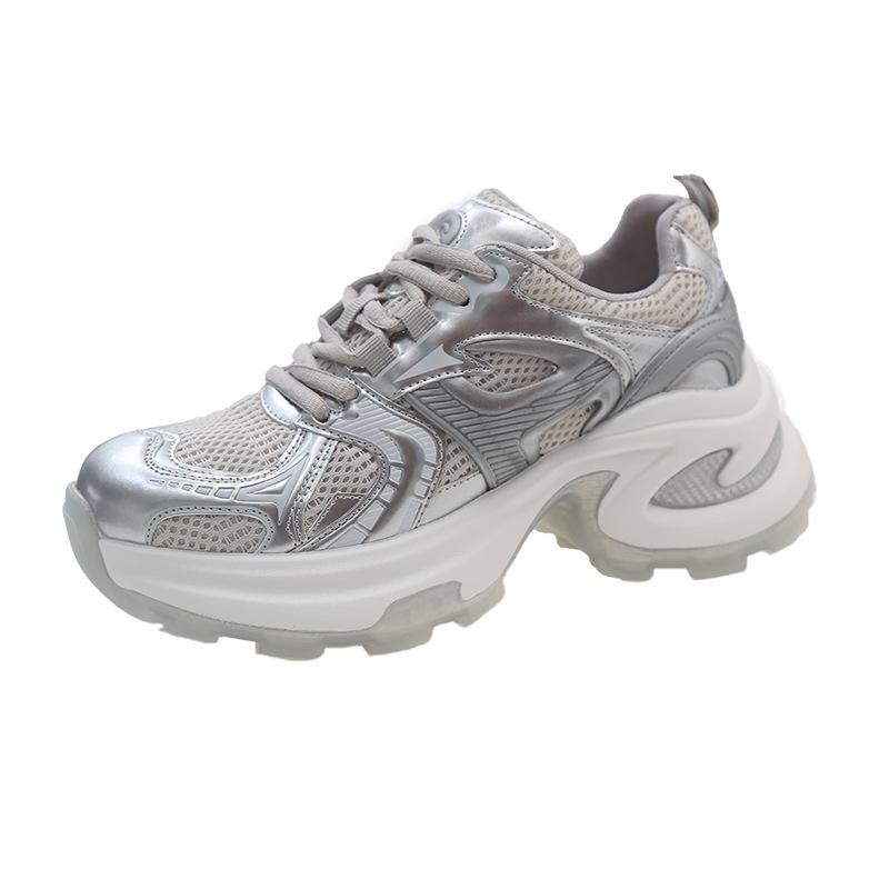 

Korean version of niche light muffin platform dad shoes women 2025 new running lace-up mesh sports casual shoes women 35