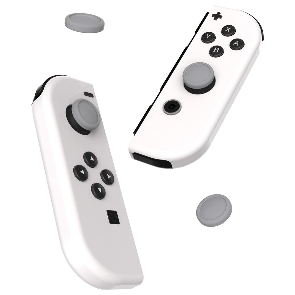 eXtremeRate PlayVital Cute Switch Thumb Grip Joystick Caps for Switch and Silicone Analog Covers for Regular Gray Caps, Switch, Lite, OLED, Joy-Con