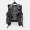 Denim Vest Women's Autumn Tops Vest Women's Short Ladies Waistcoat Denim Vest