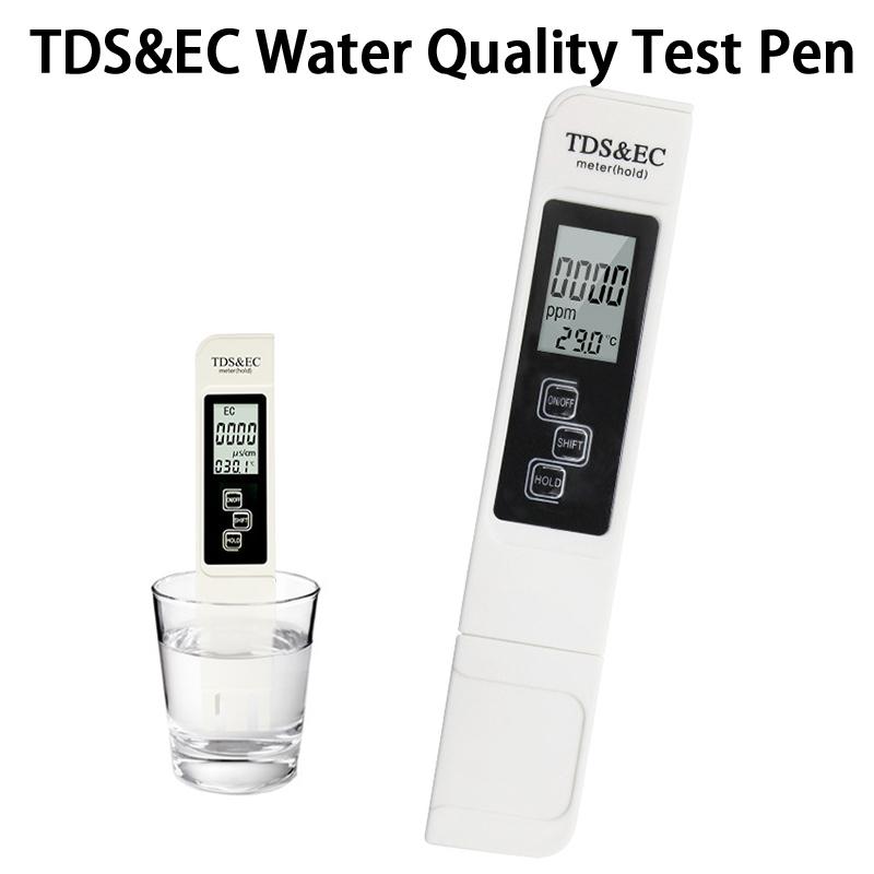 2 In 1 TDS EC Portable Meter Water Quality Testing Pen High Precision Digital Display for Household Hydroponics Pools