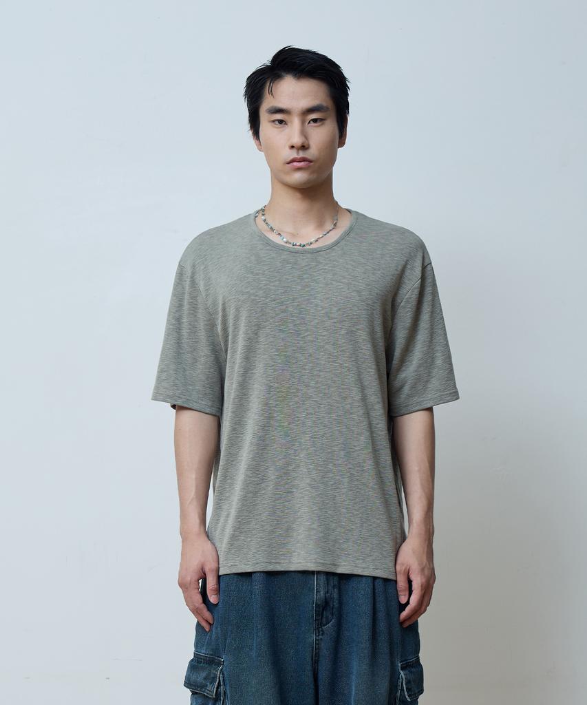 BALLUTE (2-Pack) Slub U-Neck Half Crop T-Shirts