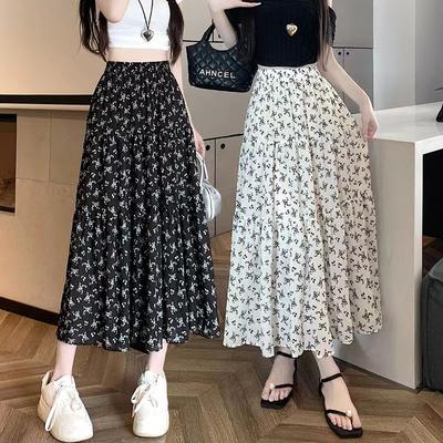 Sommerkleid, Neuer mittel- und langer Wortrock, Hohe Taille und schlankmachend, Hüften bedeckend, Ausländischer Stil, Vielseitige Frau