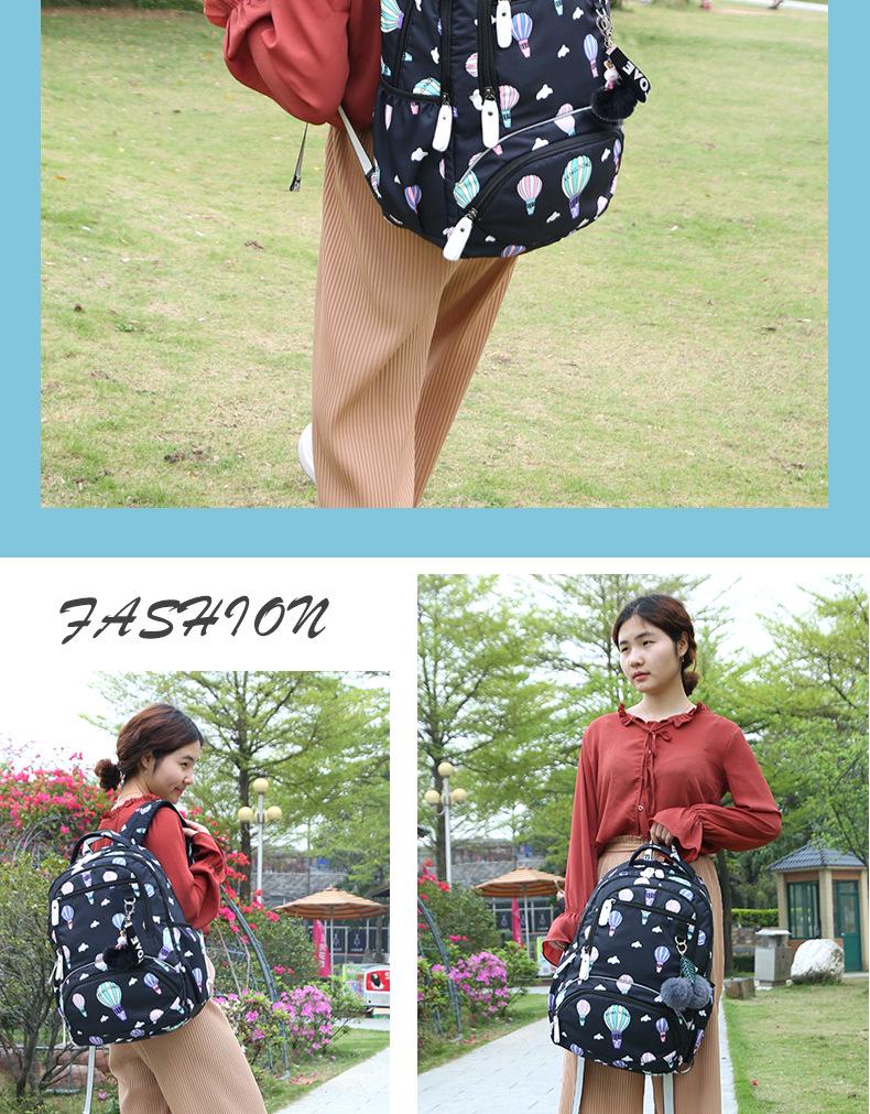 Women's Korean Style Large Capacity Multi-Layer Backpack - Lightweight, Printed, Double Shoulder Bag for Students