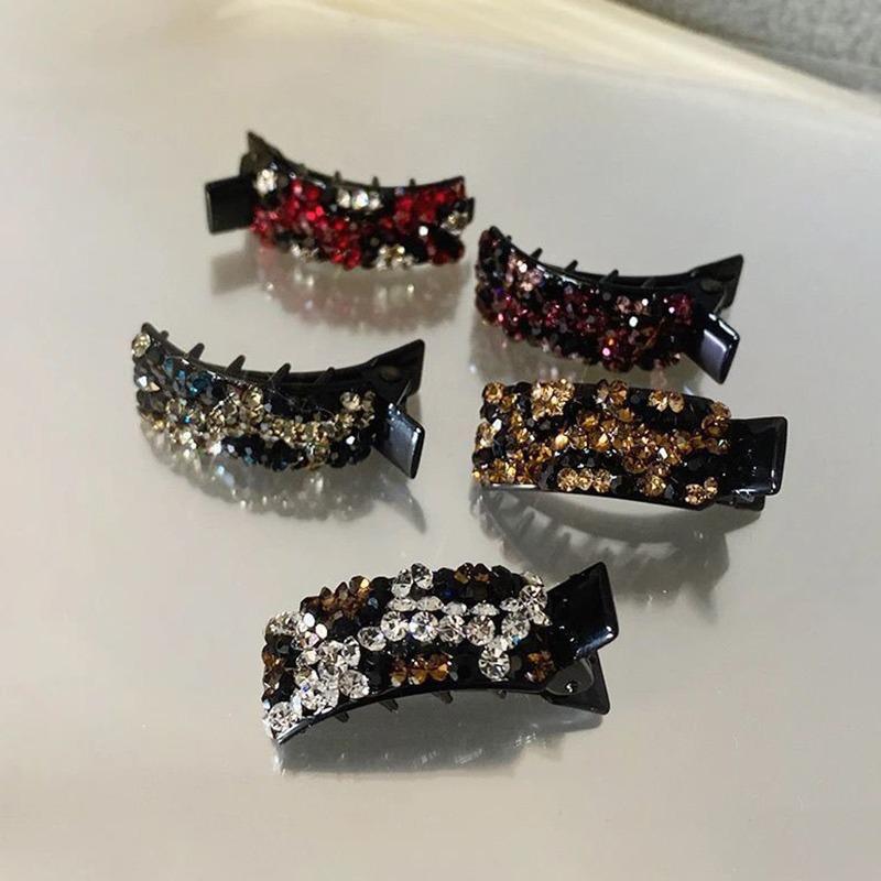 4pcs Colorful Women's Hair Clips Fake Rhinestone Cute Hair Clip Exquisite Temperament Side Bangs Hairpins Simple Fashionable
