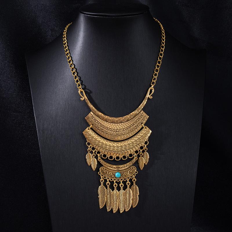Retro Ethnic Portrait, Coin Tassel Necklace, New Chinese Exotic Collarbone Chain, Miao Jiang Girl Neck Chain