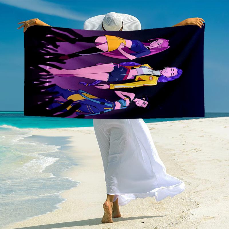 KPOP Hunter Fashion Beach Towel: Ideal for Summer Adventures Soft, absorbent and quick drying suitable for swimming and bathing