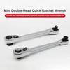 Mini Double Headed Ratchet Wrench 1/4 Inch Drive Socket Screwdriver Bit Driver Quick Release Ratchet Wrench Hand Tools
