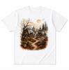 Haunted Village Halloween Shirt Vintage Pumpkin Moon Tee