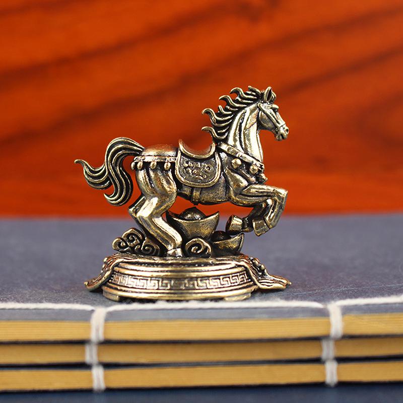 1Pcs Instant Fortune And Success Ornament Brass Horse Zodiac Wealth Attracting And Protecting Home Decor Chinese New Year Gifts