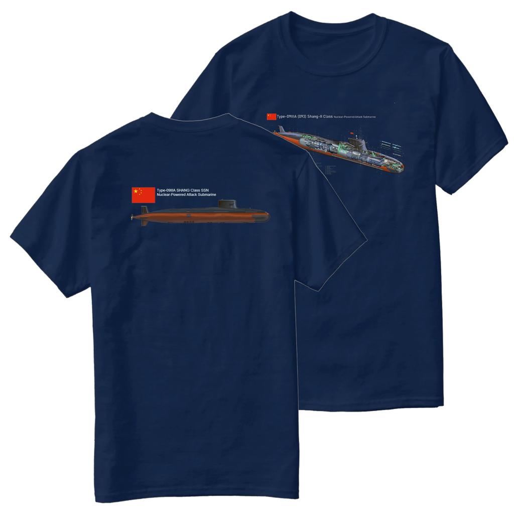 Chinese Naval Type 093 Shangclass Nuclear Attack Submarine TShirt 100 Cotton ONeck Summer Short Sleeve Casual Mens Tshirt