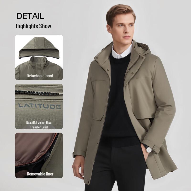 MONTAGUT Men's Padded Hooded Business Casual Jacket