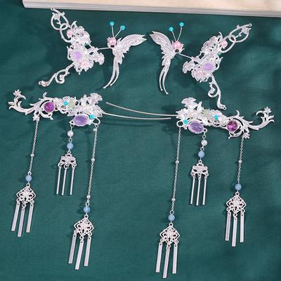Vintage Chinesische Quasten Haarstäbe Sets Weiblich Metall Haarnadel Haarstab Haarschmuck Haarnadel Schmuck Zubehör