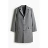 H M Wool Blend Coat Grey Melange