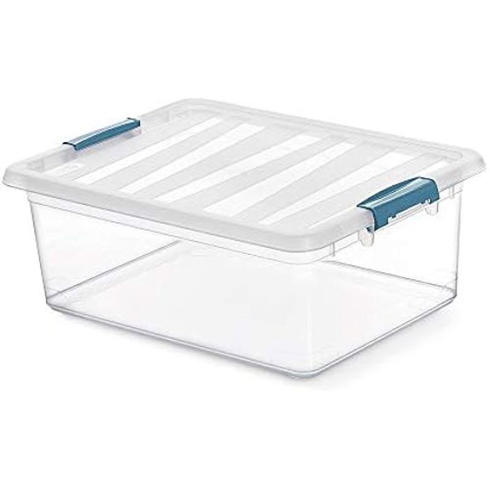 Boîte de rangement - DOMOPAK LIVING - 12 l - Kraft transparent - 39 x 29 x 15,5 cm - Multicolore