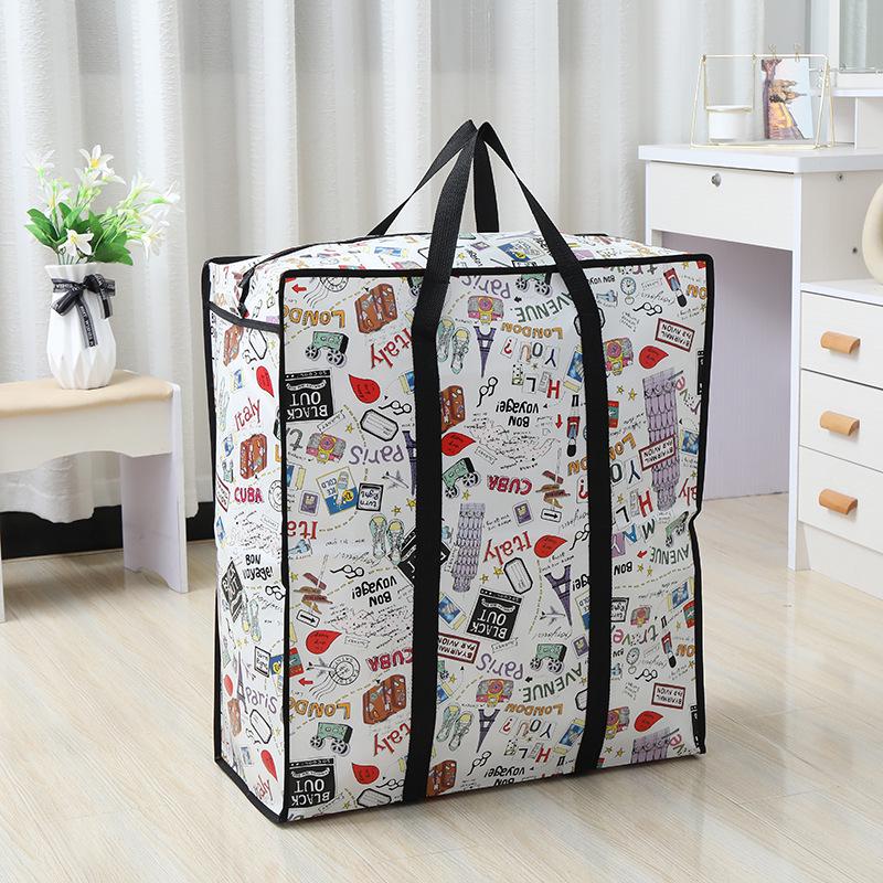 Large Capacity Non-Woven Travel Tote Bag - Thickened Fashion Storage for Moving