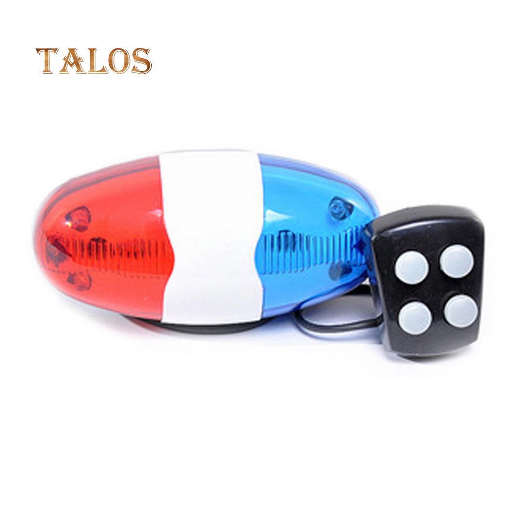 Kit Sicurezza Bici: 6 Luci LED Polizia + 4 Sirene Tromba Clacson - Batterie Escluse