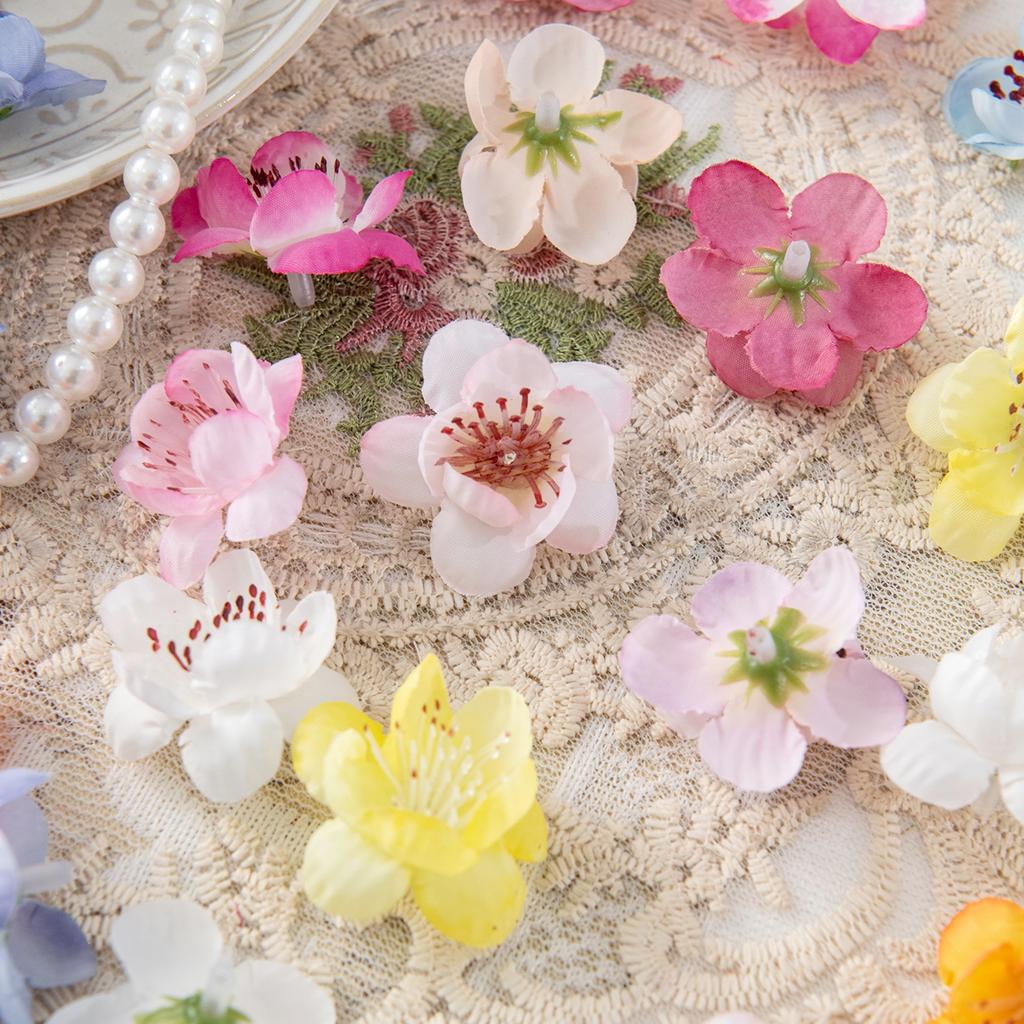 20/50 Stück Kleine Pfirsichblüten Künstliche Blumen Haus Zimmer Tischdeko Kranz Hochzeit Braut DIY Zubehör Kopfschmuck Brosche Geschenk