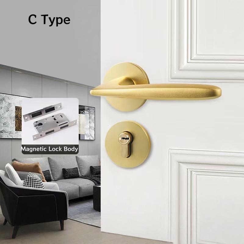 Competitive Price Privacy Door Knob Lock Easy Install Lever Door Lock Handles Set Replacement Kit With All Screws Installation