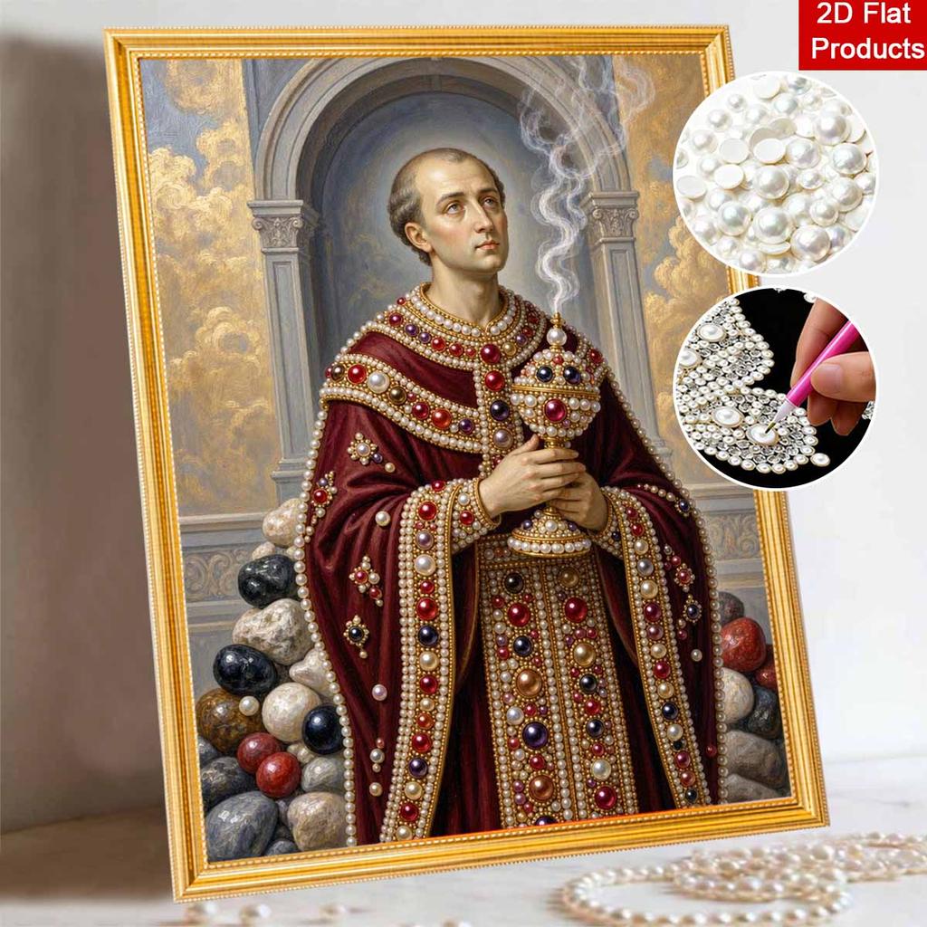 DIY 3D Pearl Diamond Painting Art Set Religious Priest St. Vincent de Paul Home Decor Art Set Wall Art