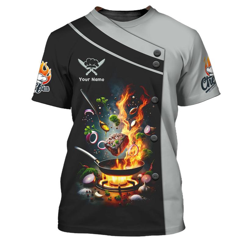 Cook Work T-shirt Personality 3d Printed Customized Name O-neck T Shirts Chef Harajuku Fashion Breathable Tee Top 2026New