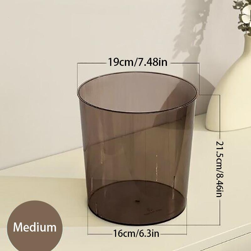 Clear Transparent Trash Can Compact Desktop Garbage Can Small Spaces Practical Waste Paper Storage Bucket Recycling Ice Bucket