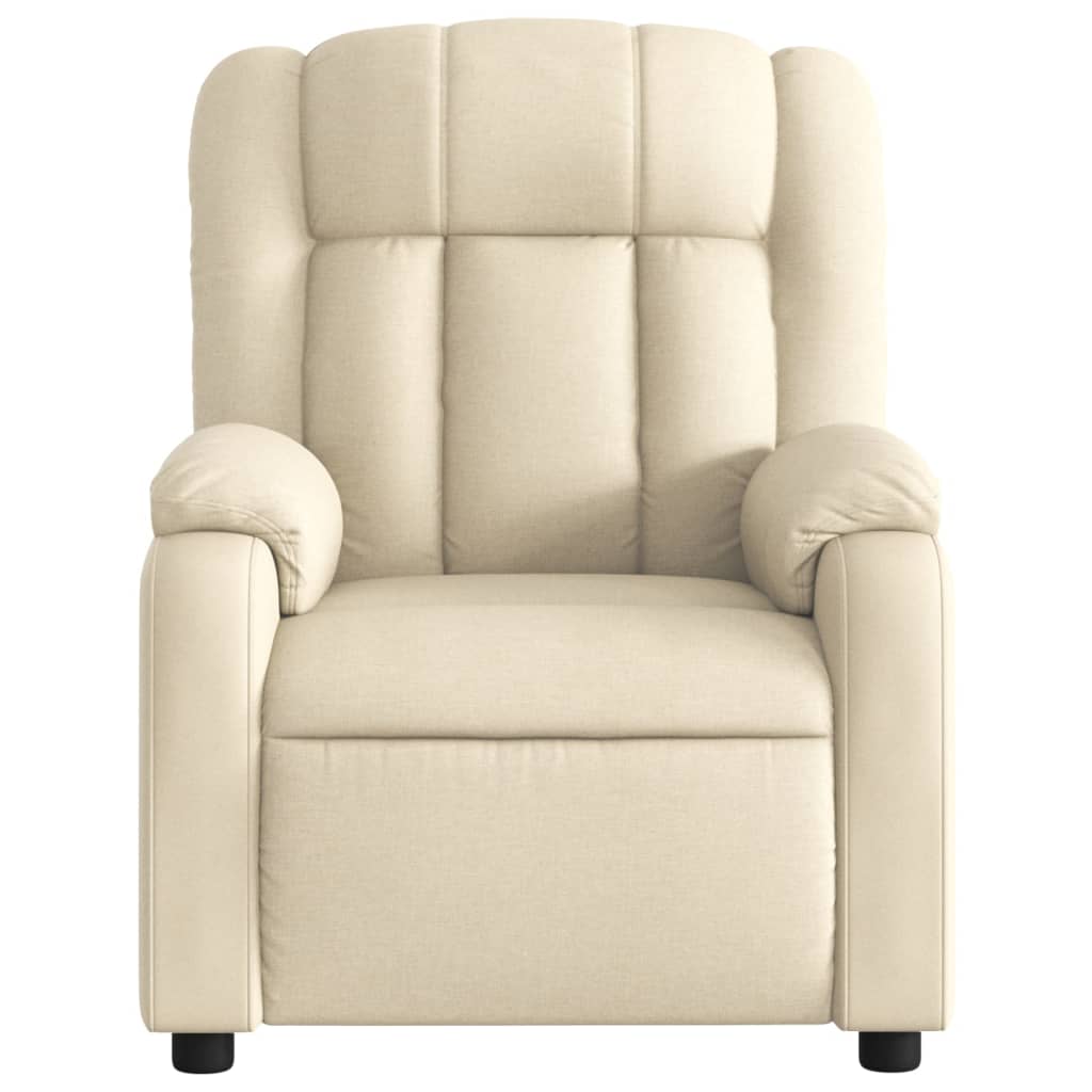 Vidaxl Foldable Armchair, Cream, Fabric Upholstered