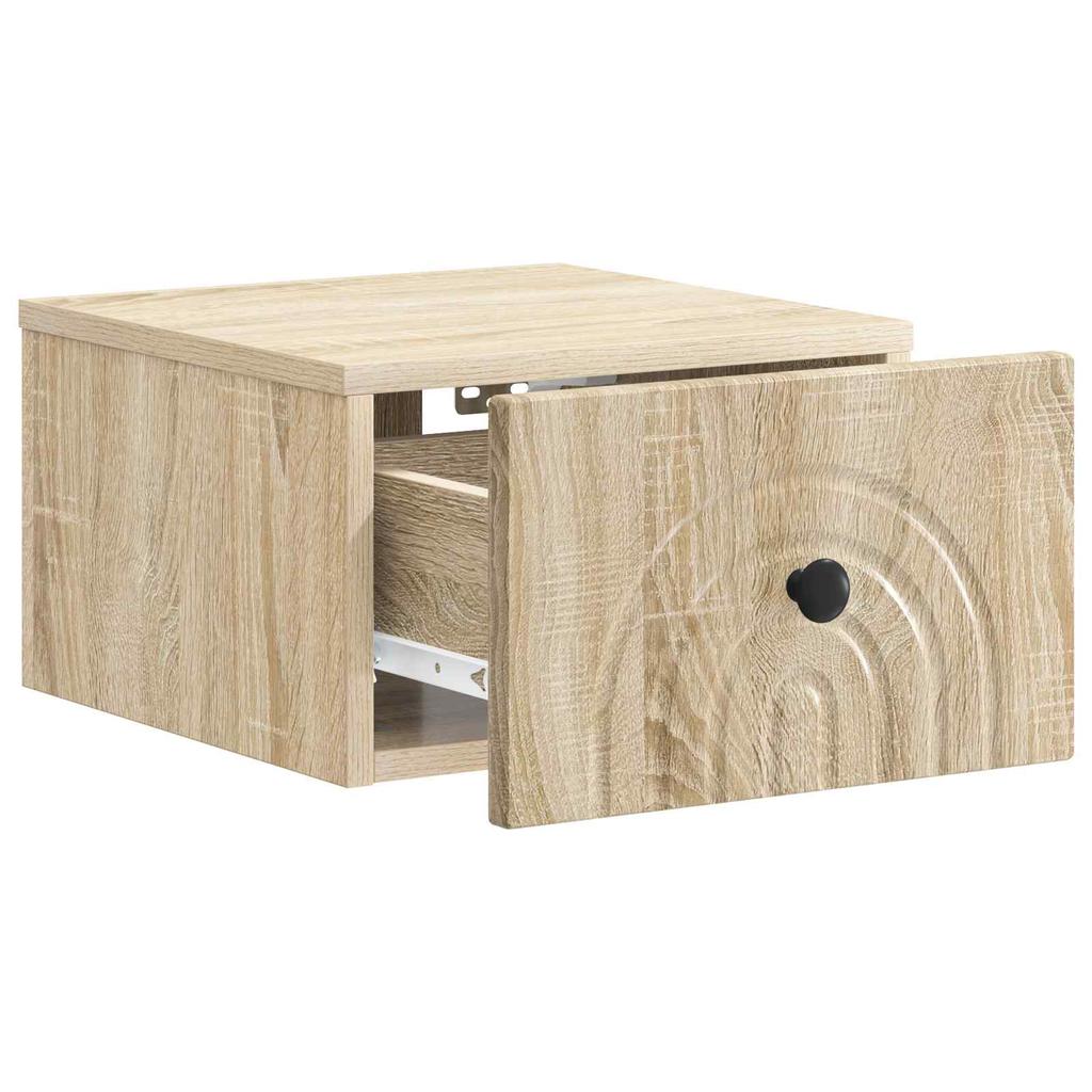 Wall Mounted Nightstand Sonoma Oak 33 x 34.5 x 20 cm