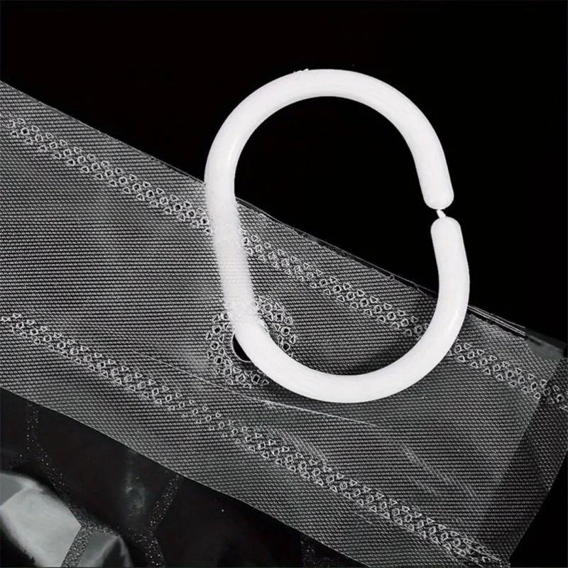 1Set Waterproof Bathroom Shower Curtain Transparent Bathroom Curtain with Hooks Thickened Bathing Sheer Wide Bath Curtain.