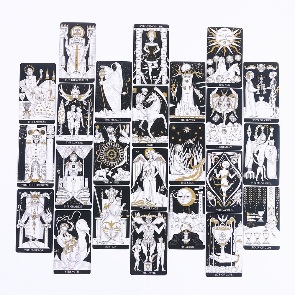 10.3*6cm Symbolic Soul Tarot with Guidebook for Beginners Black Gilded Edges 78 Pcs Cards
